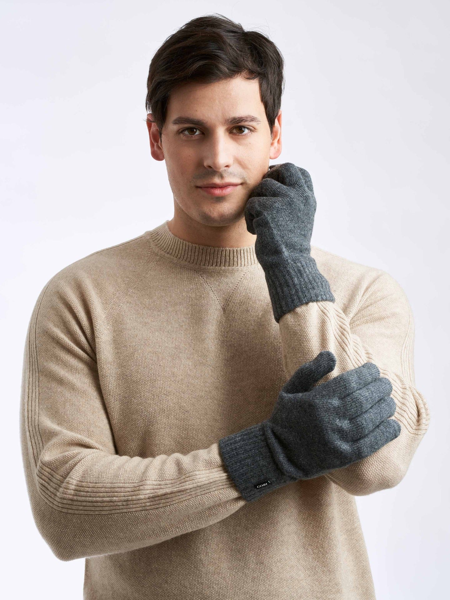 Men's Cashmere Gloves Dim Gray- Gobi Cashmere
