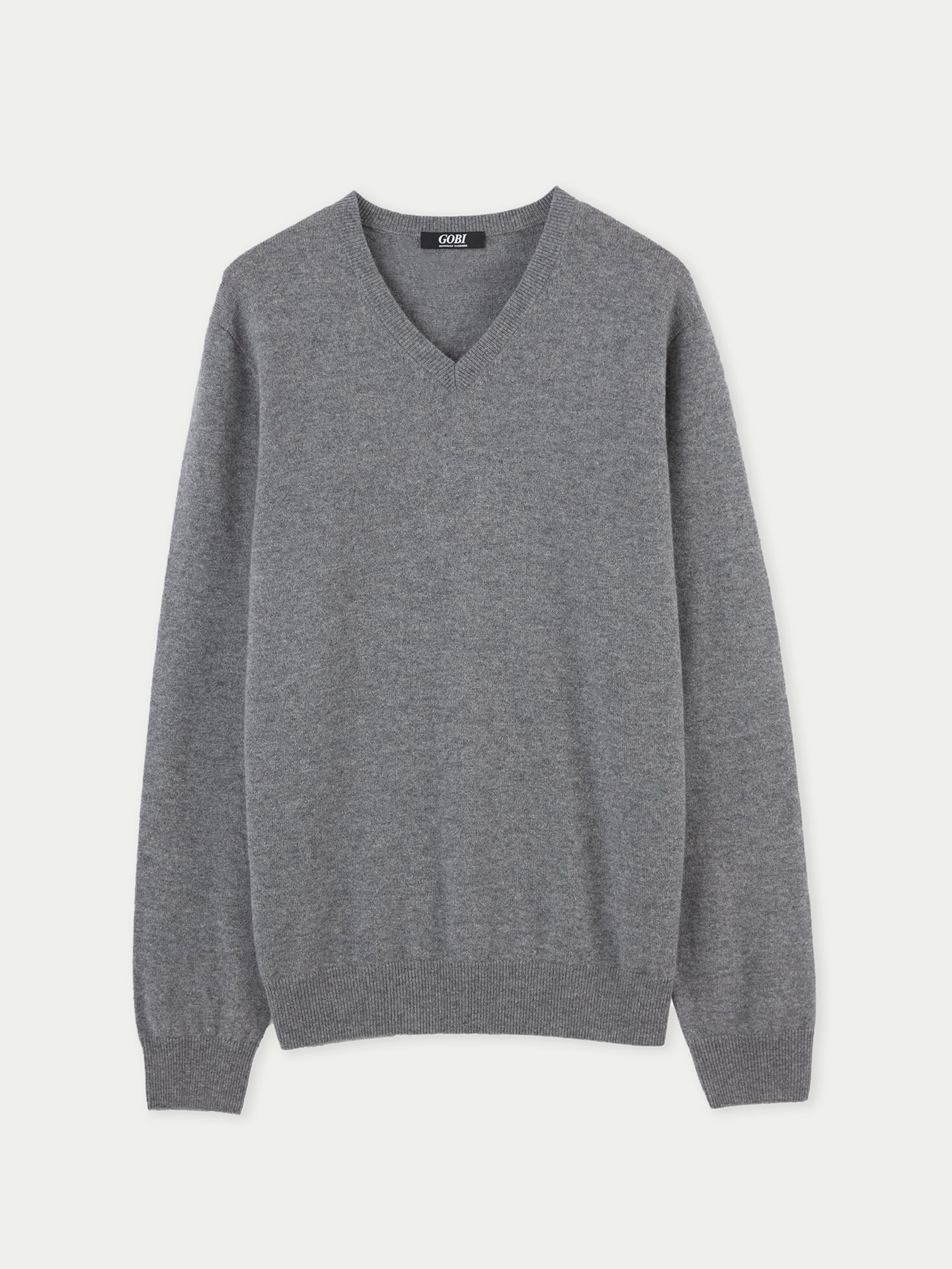 Men's Cashmere V-Neck Sweater Dim Gray - Gobi Cashmere