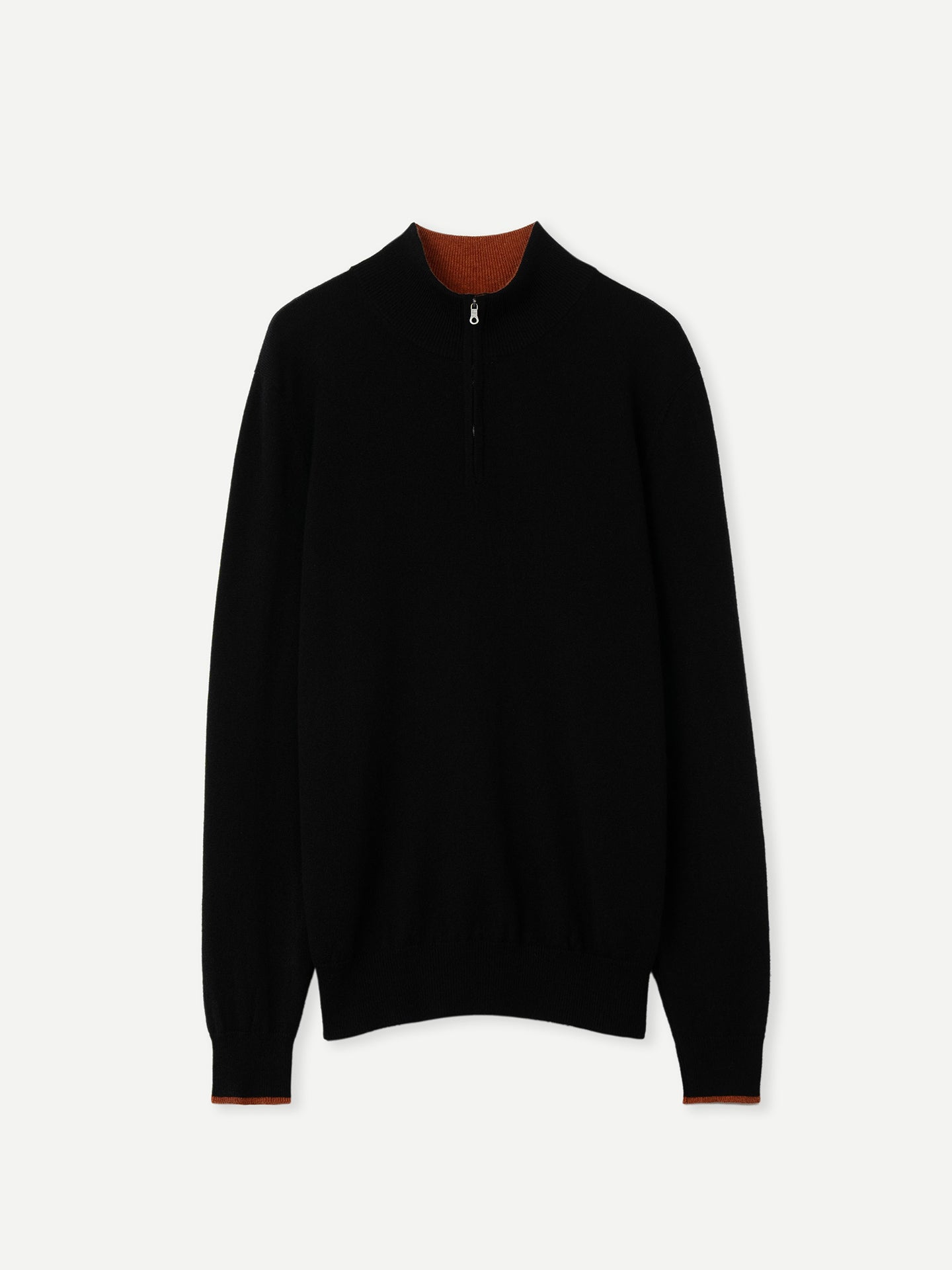 Men's Half-Zip Cashmere Jumper Black - GOBI Country-Chic Collection