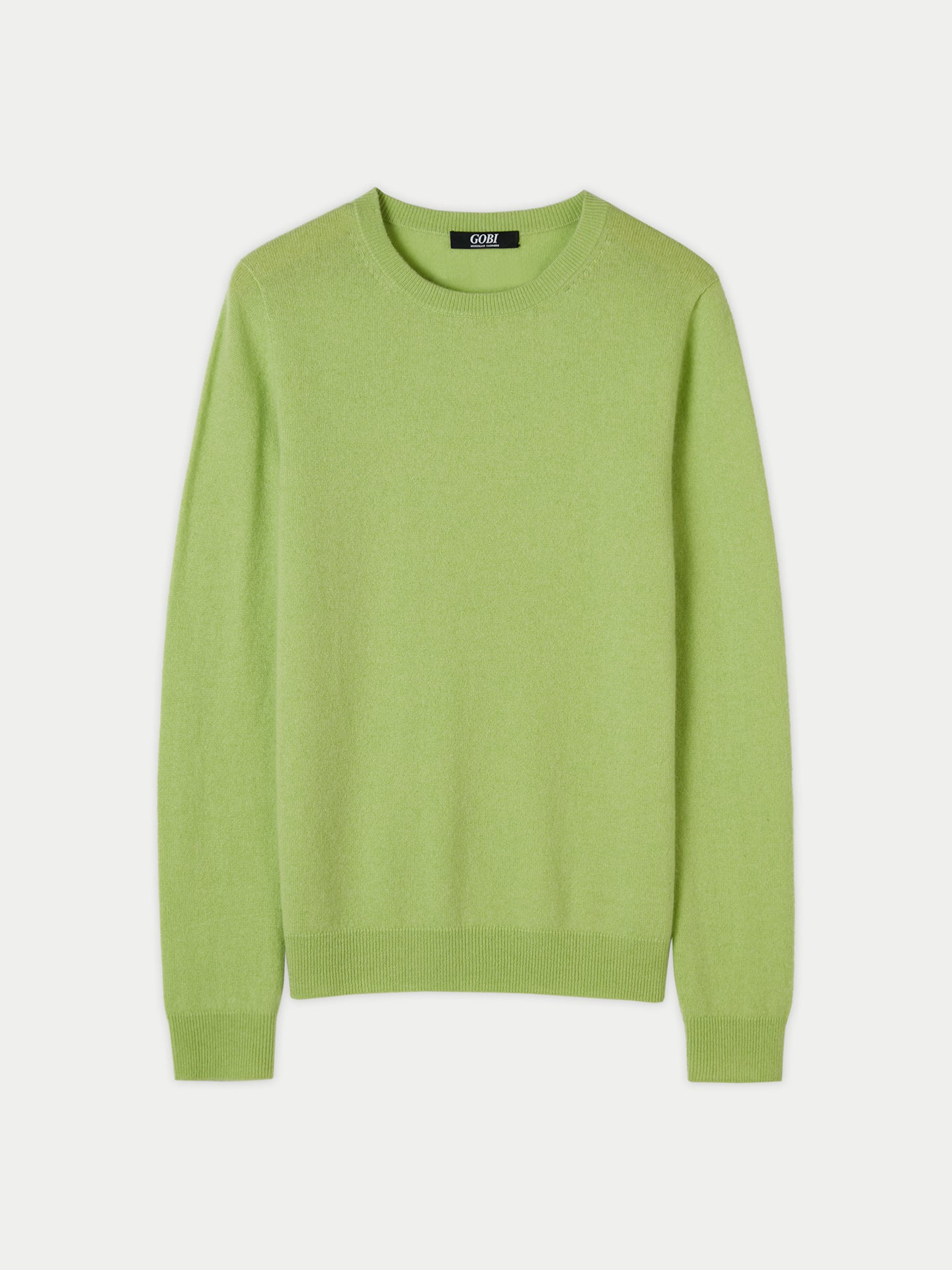 Women's Basic Cashmere Crew Neck Jumper Jade lime - Gobi Cashmere