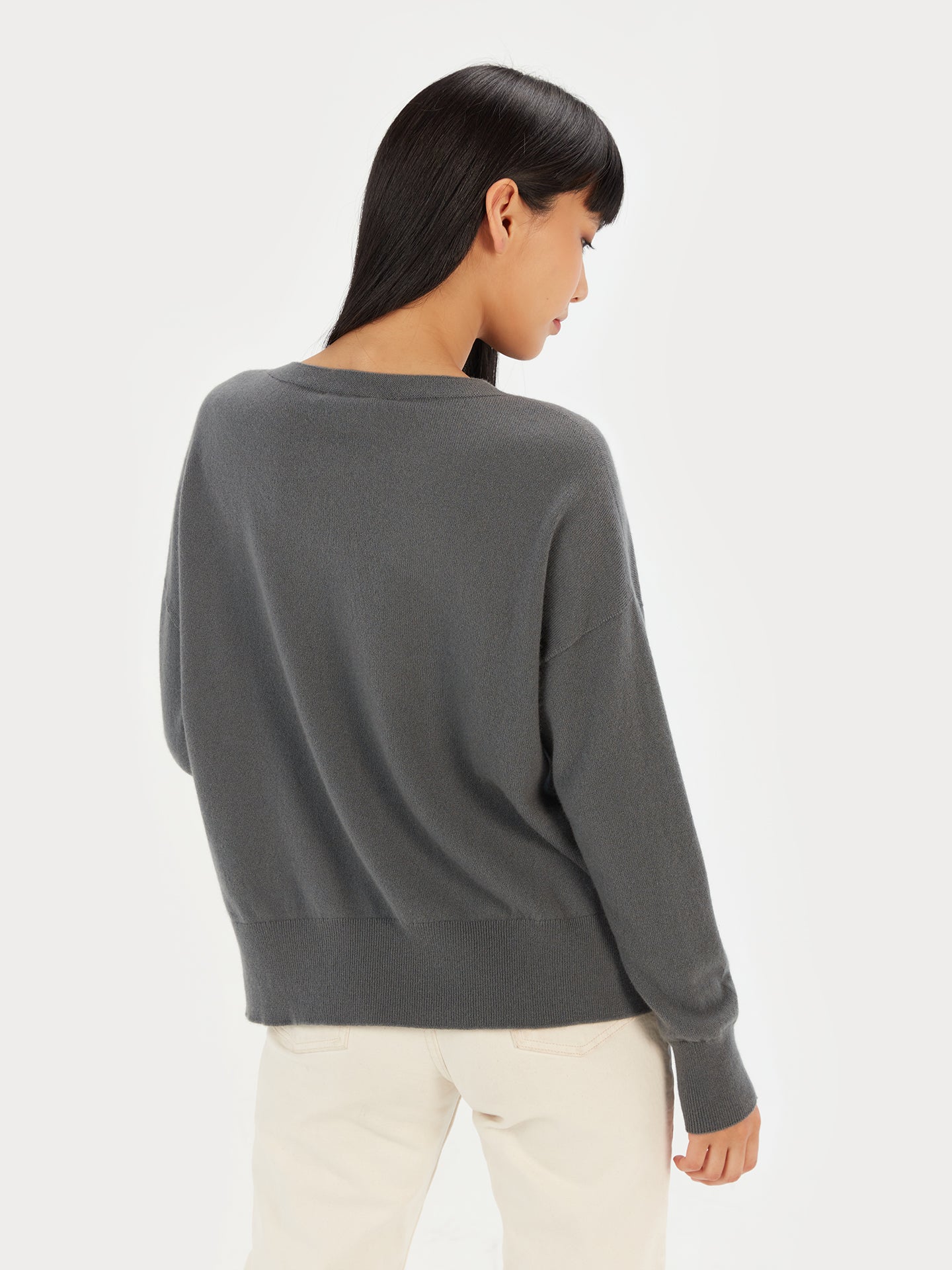 Women's Cashmere 3D Crewneck Sweater Neutral Gray - Gobi Cashmere