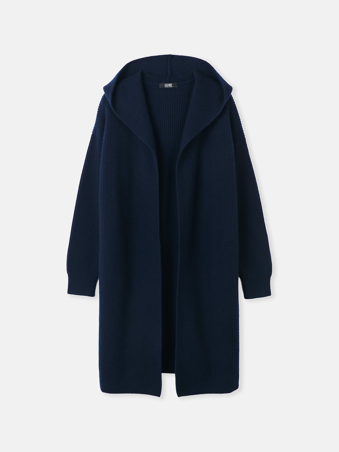Cashmere Hooded Cardigan Navy - GOBI Cashmere - Sports Casual