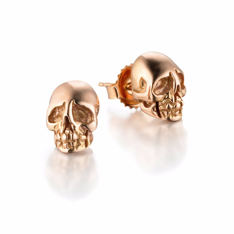 gold skull earrings