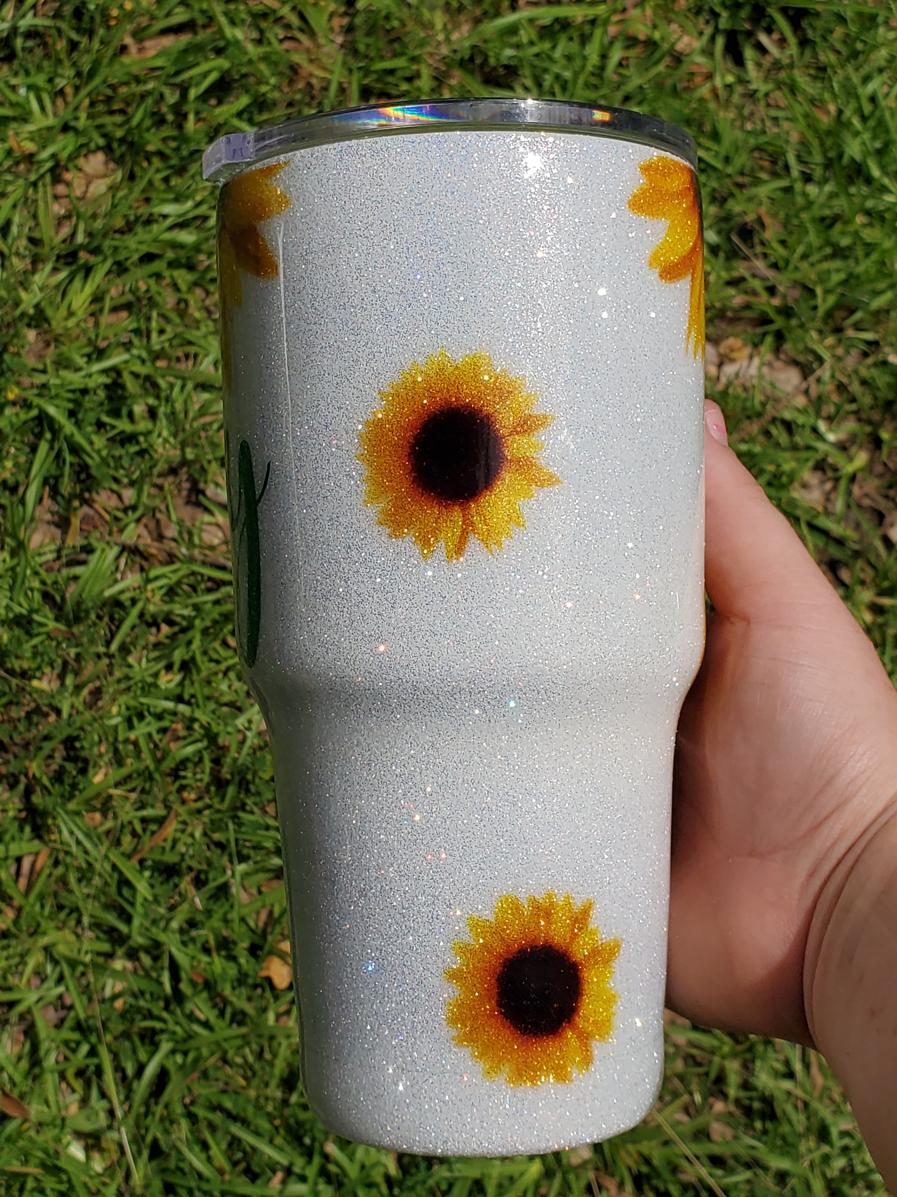 Download Sunflower Glitter Stainless Steel Tumbler Backwood Designs La