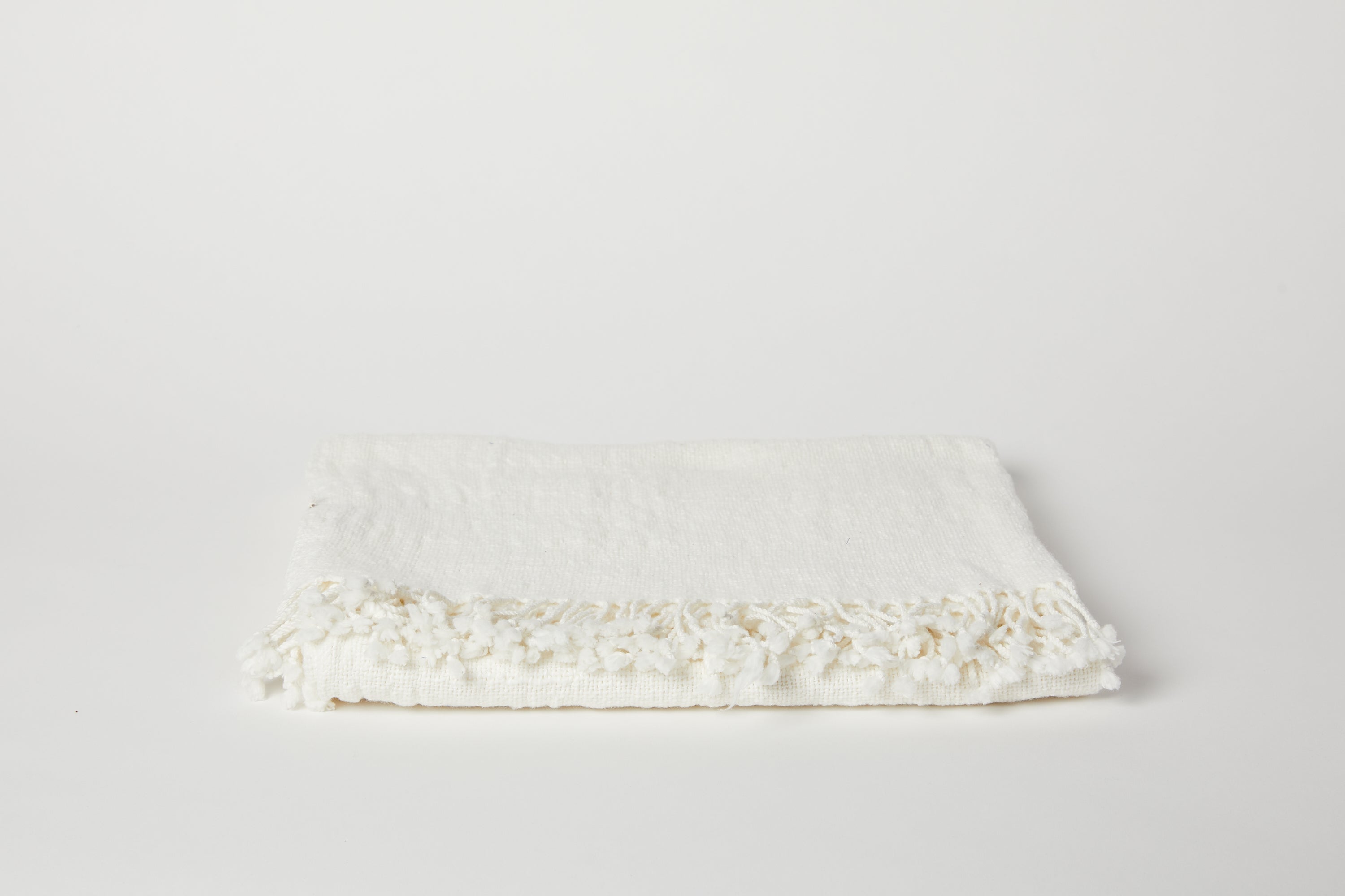 White Organic Fringe Towel