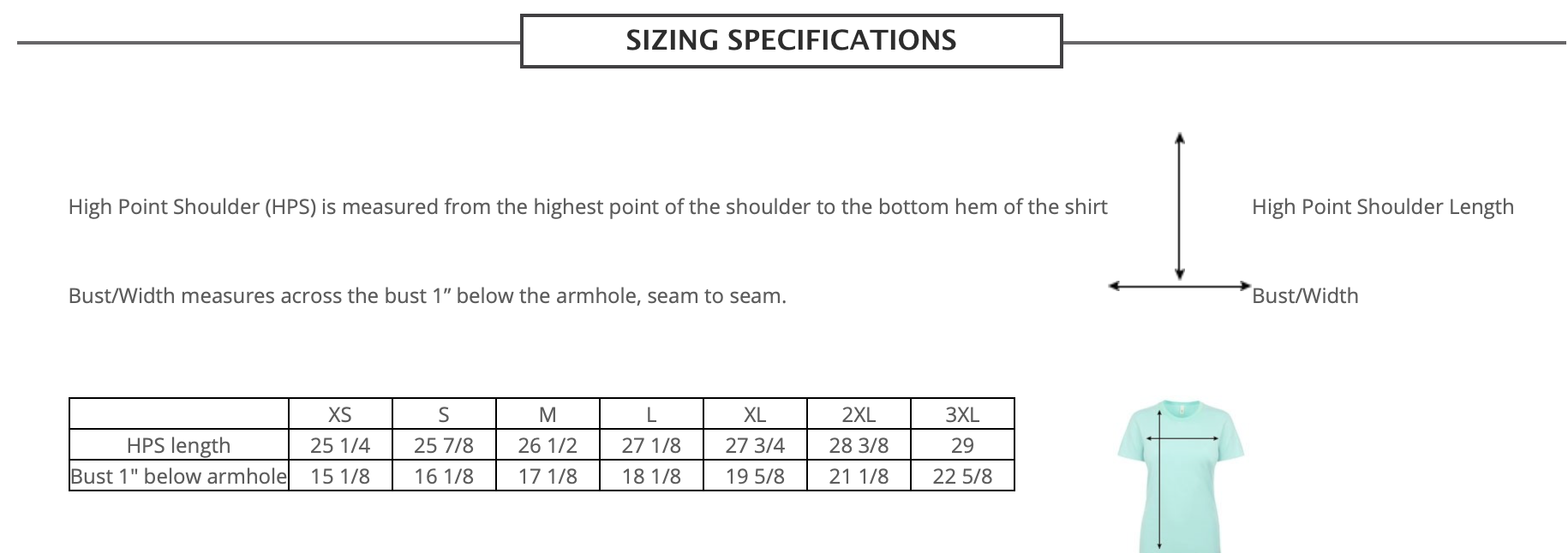 size chart