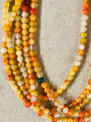 AGATE 4MM ROUND DARK ORANGE - Mi Tienda Fancy