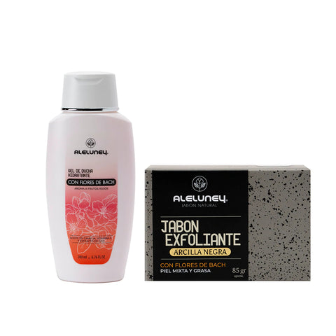 Pack Gel de ducha hidratante frutos rojos y jabón exfoliante