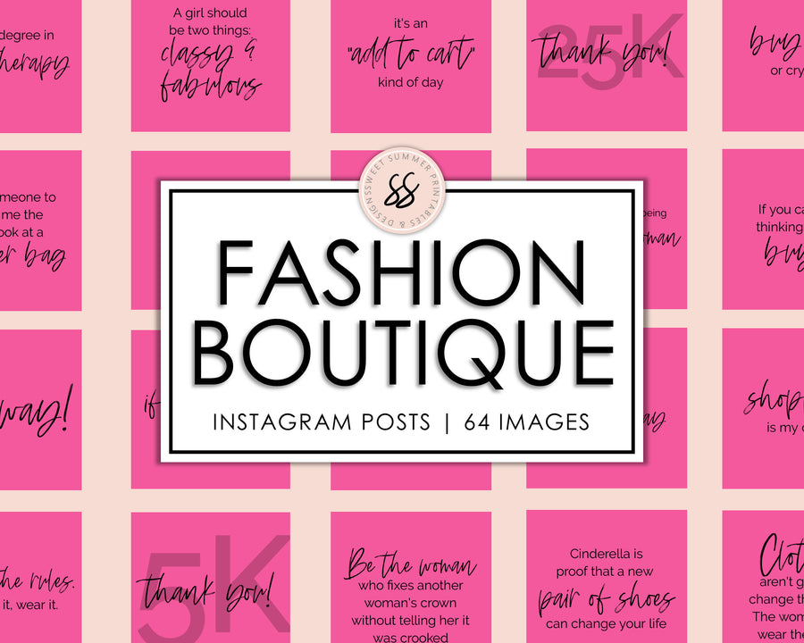 64 Fashion Boutique Instagram Posts - Hot Pink