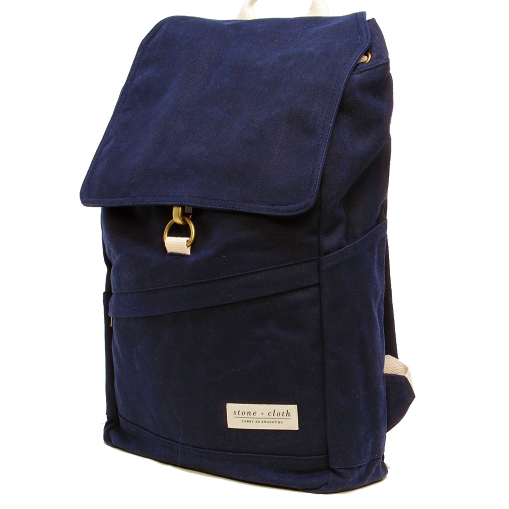 The Lucas | Black Canvas Backpack - STONE & CLOTH