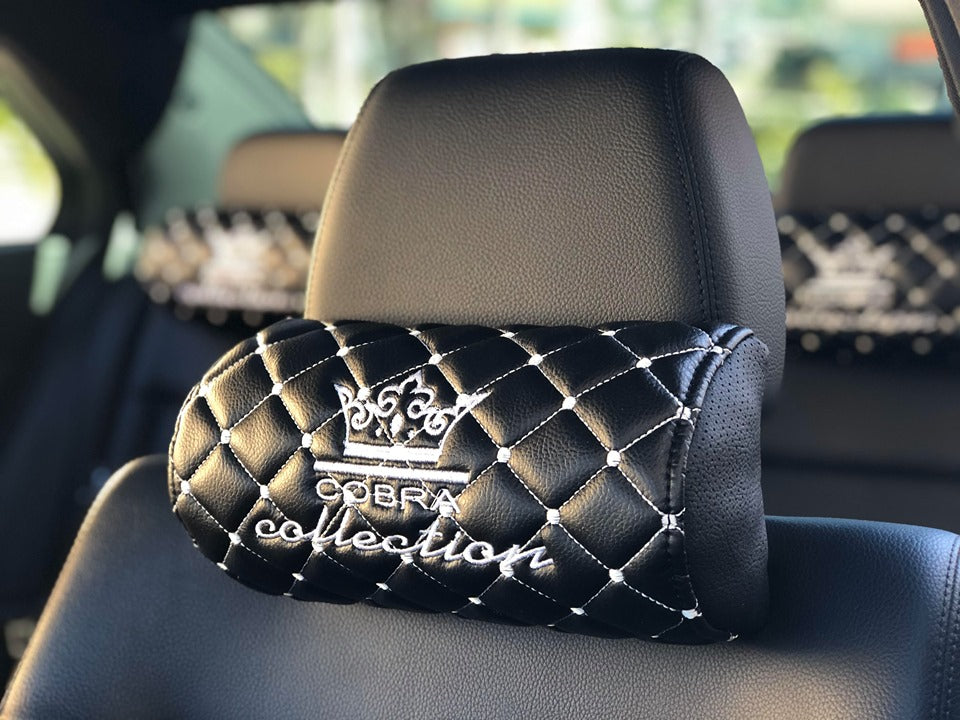 VIP Black & White Diamond Car Pillows Interior Set – Cobra Auto Accessories
