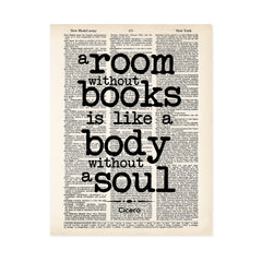 gift for book lover a room without books is like a body without a soul 