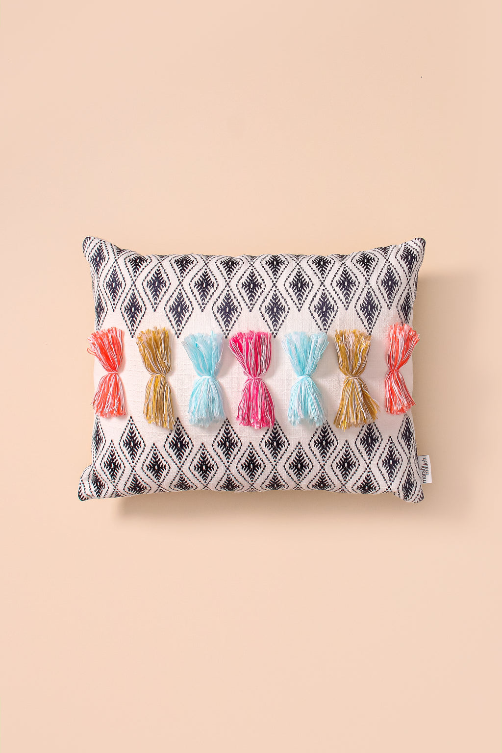 El Mar Pillow Collection: Multi-Color Stripes with Fish and Red Tassel –  Neroli Global