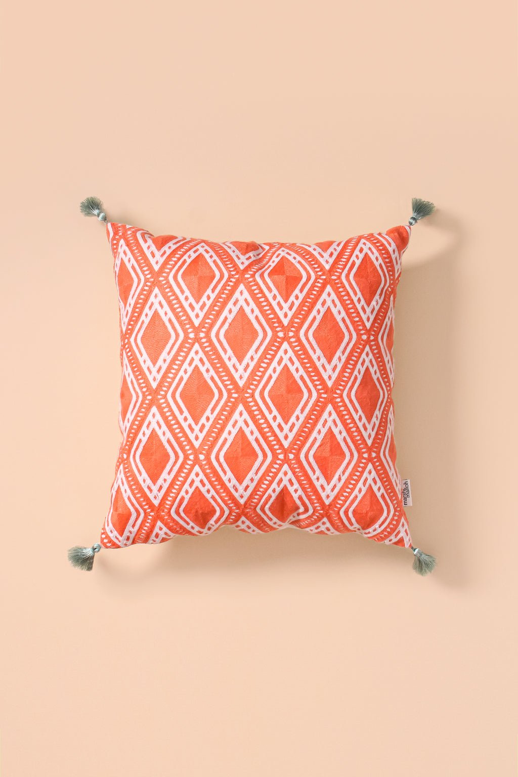 Mark&Day Throw Pillows 18x18 Chiny Traditional Bright Orange