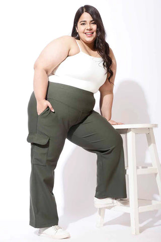 olive-tummy-shaper-cargo-pants