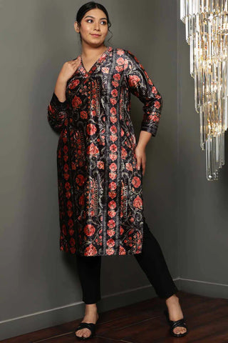 block-floral-v-neck-velvet-kurta