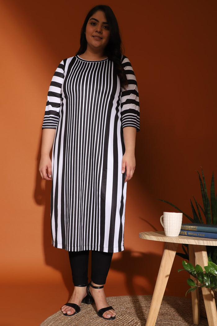 Share more than 159 stripes design kurti super hot