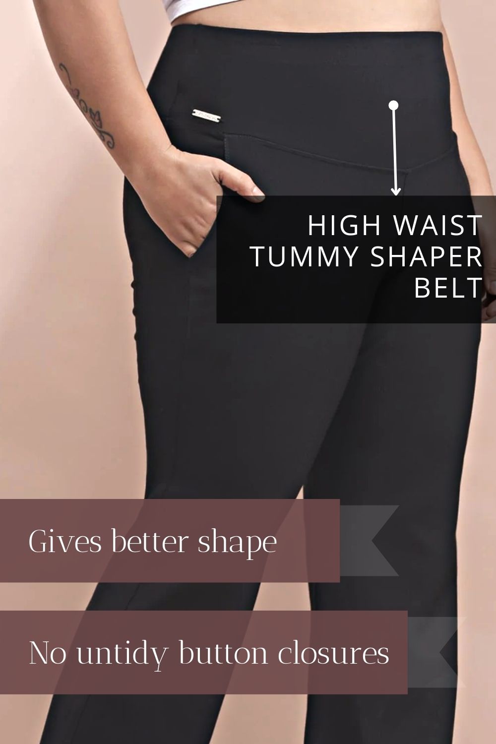 Plus Size Black Tummy Shaper Bell Bottom Online in India