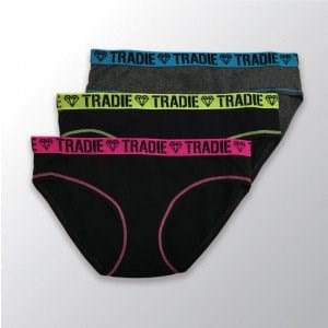 Tradie Womens Rib Bikini Briefs 3 Pack