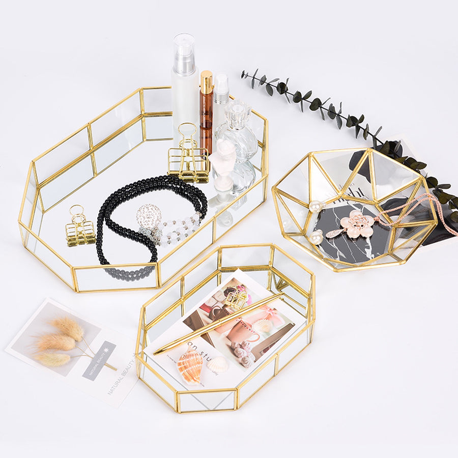 Glass Jewelry & Makeup Display