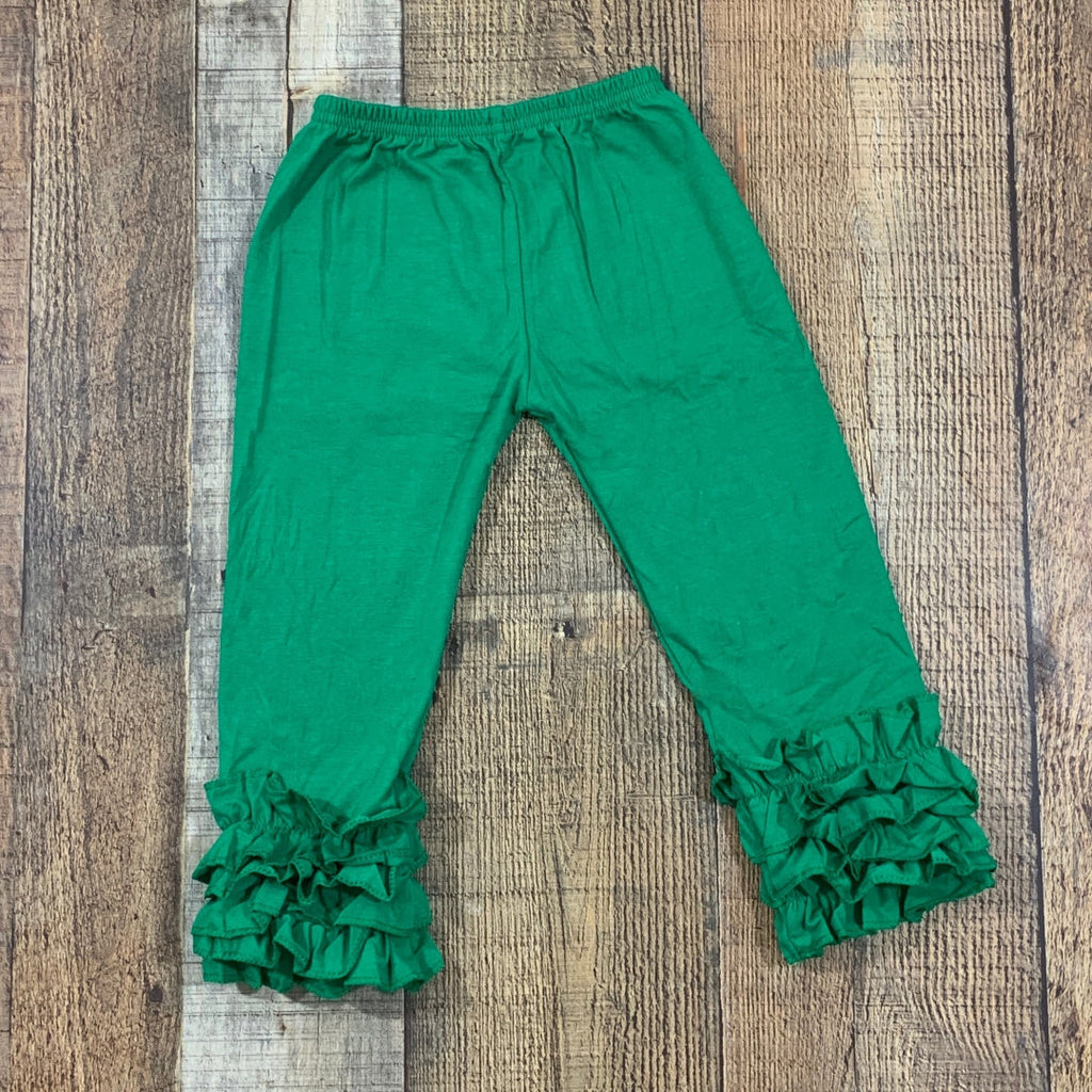 Emerald Green Ruffle Pants - Girls Clothing Hut