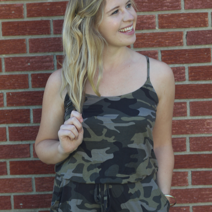 camo spaghetti strap dress