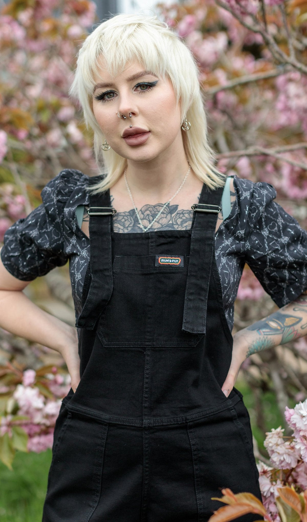 Riverside Denim Short Dungarees Washed Black Denim – Passenger