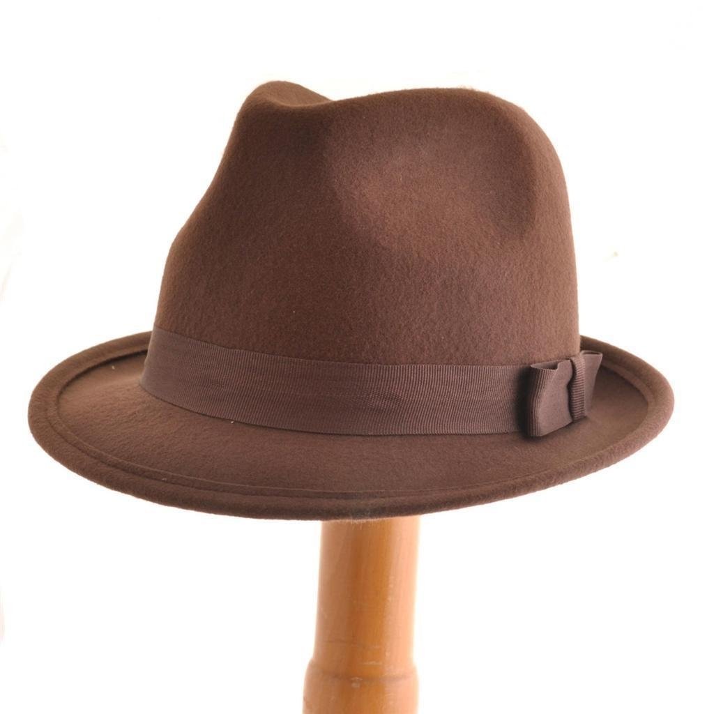 Brown Felt Trilby Fedora Hat 100% Wool Vtg 40s/50s Style Wedding Gangster  Lindyhop Dancing 57/58/59 – Minimum Mouse