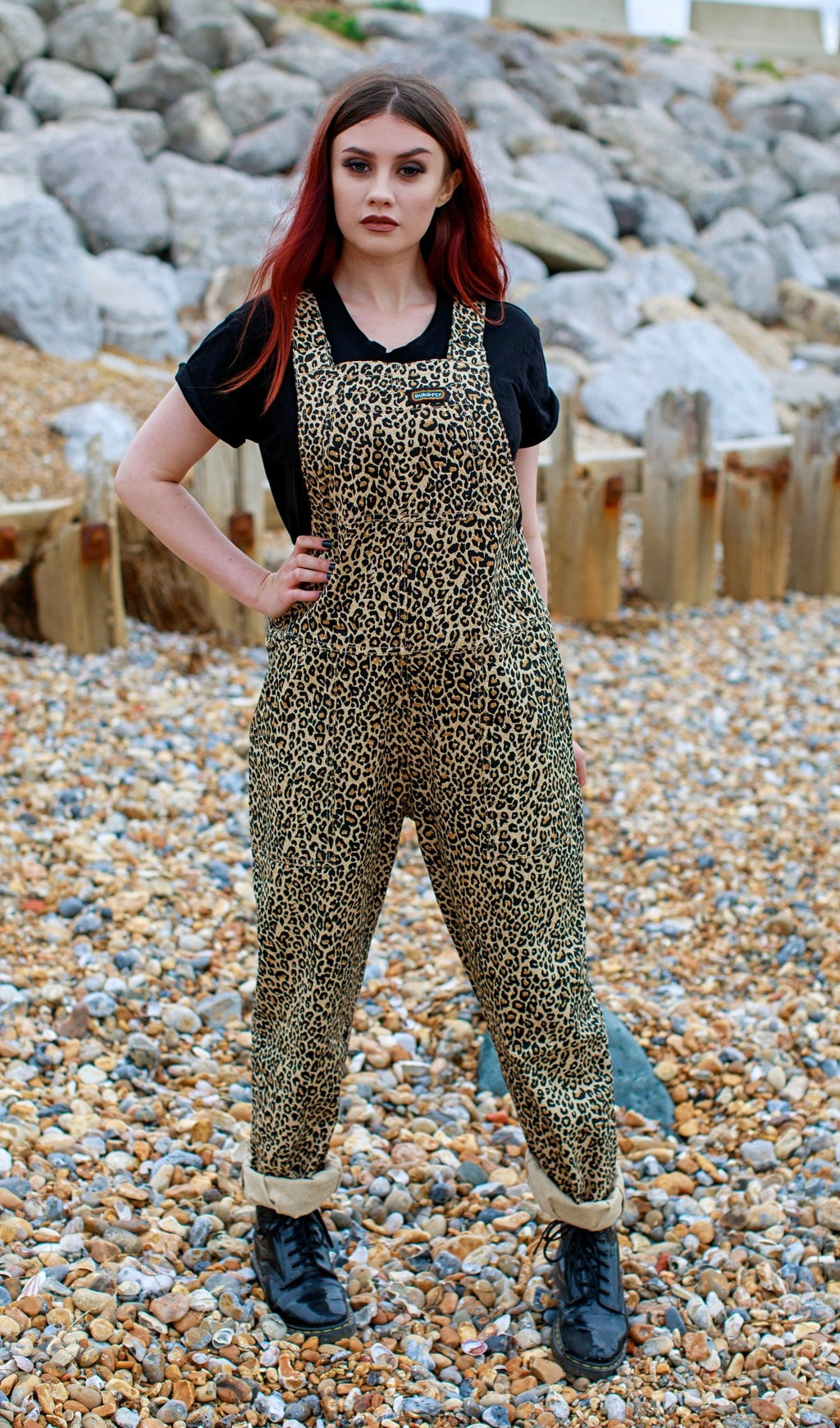 Run & Fly – Red Leopard Print Corduroy Dungarees – Riot Lounge