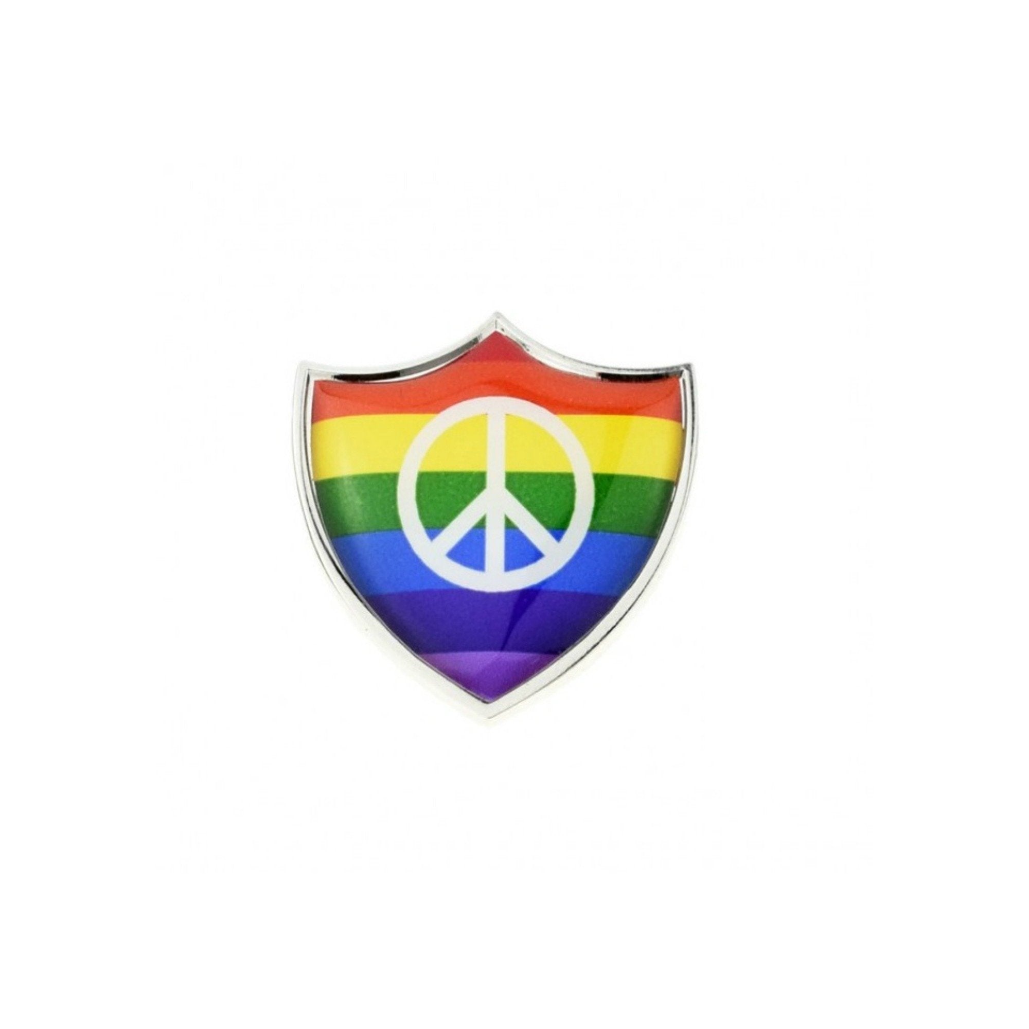Lgbt Rainbow Peace Lapel Pin Cnd Prefect Shield Gay Pride Badgebrooch