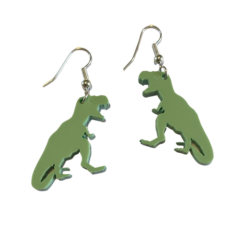 Pastel Acrylic T Rex Earrings – Minimum Mouse