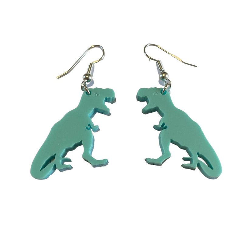 Pastel Acrylic T Rex Earrings – Minimum Mouse