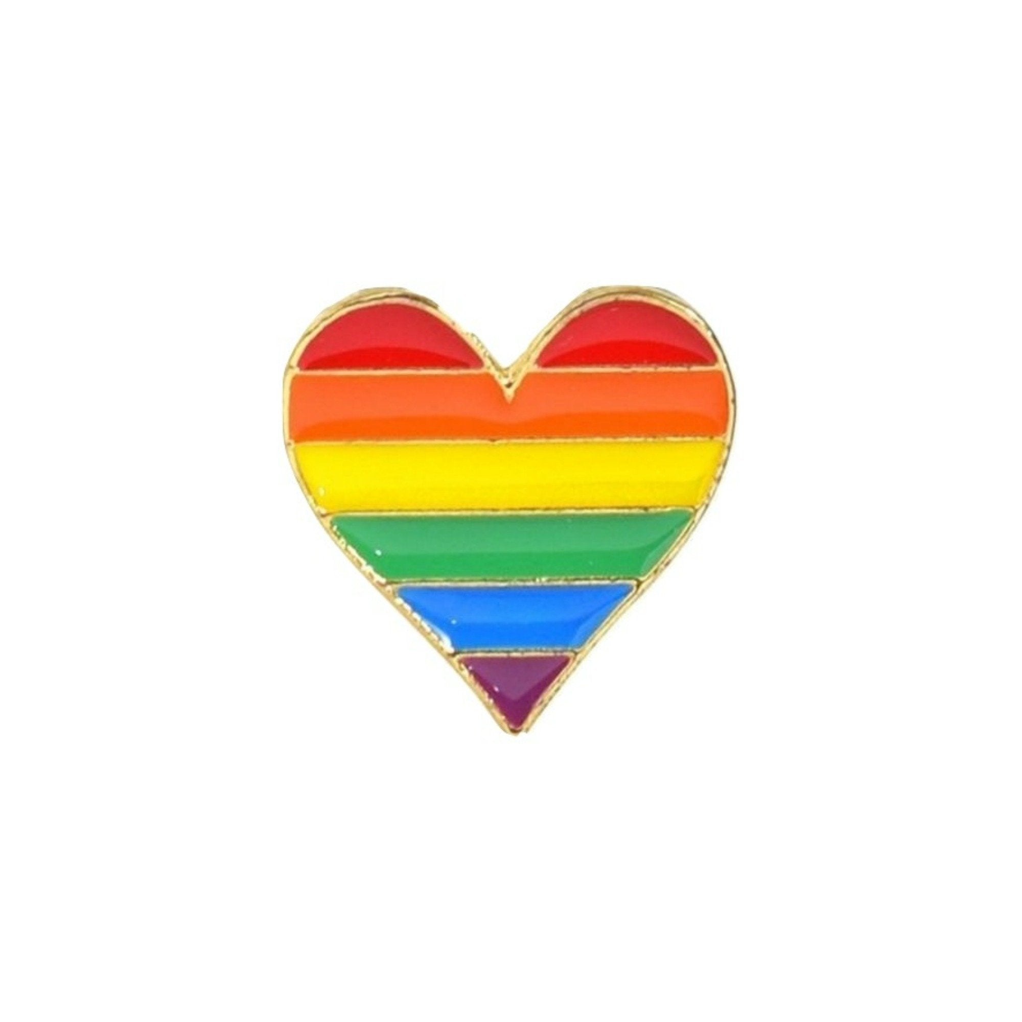 Rainbow Heart Enamel Lapel Pin Badgebrooch Lgbt Gay Pride Love T