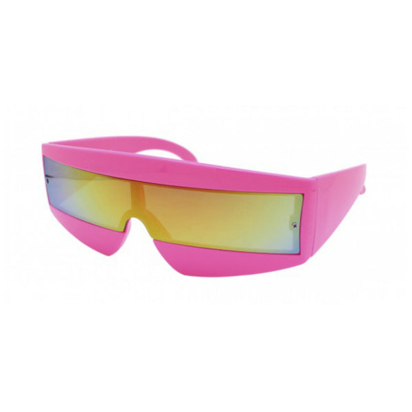 Sci Fi 80s Visor Wrap Around Sunglasses Robotcyclopslady Gagadaft Punkneonmetallic 