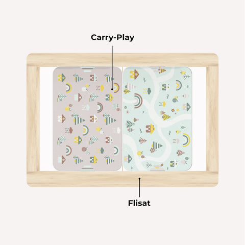 Table surface size comparison of Carry-Play and Flisat kids table