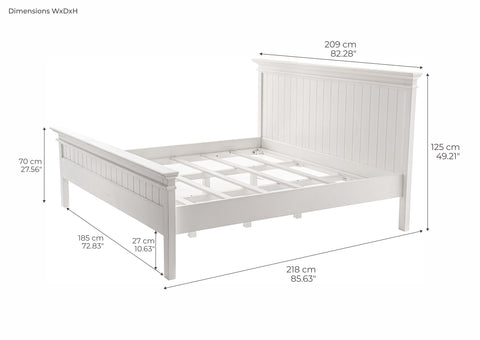 Halifax King Bed with Footboard - White – I Wanna Go Home