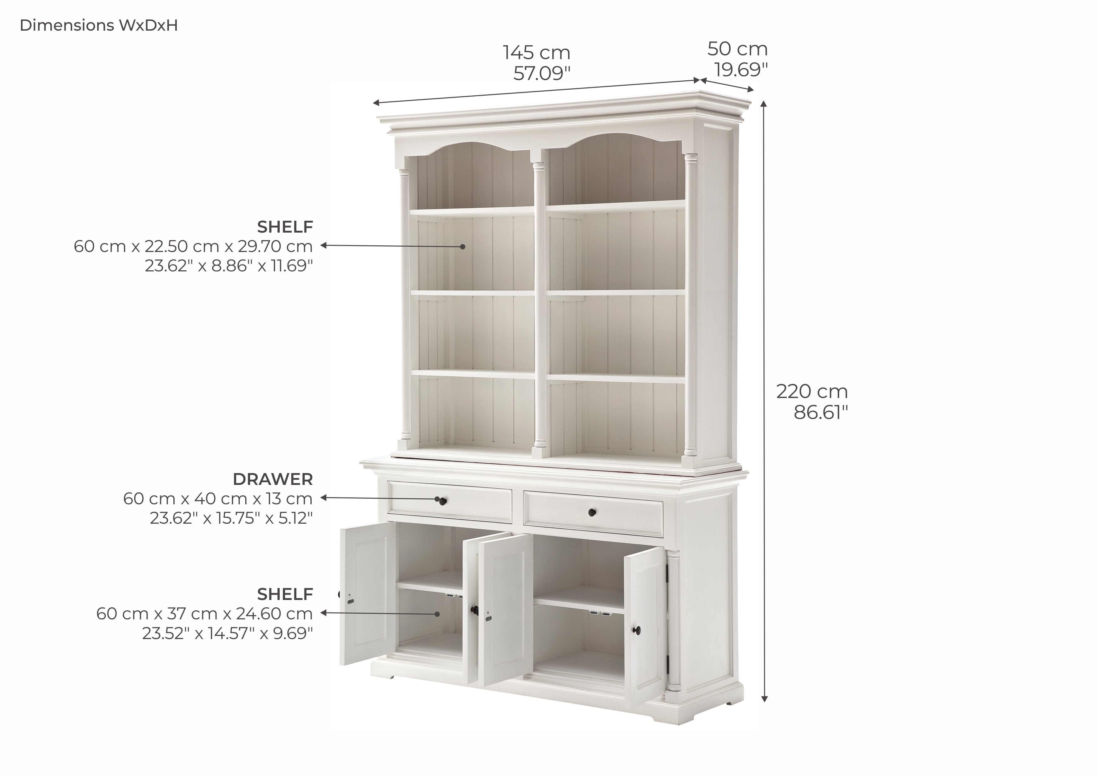 Provence Buffet and Open Hutch Cabinet - White – I Wanna Go Home