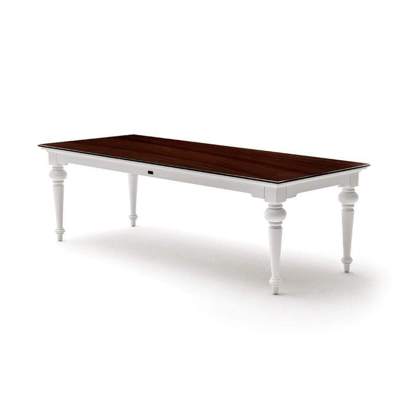 dark brown and white dining table