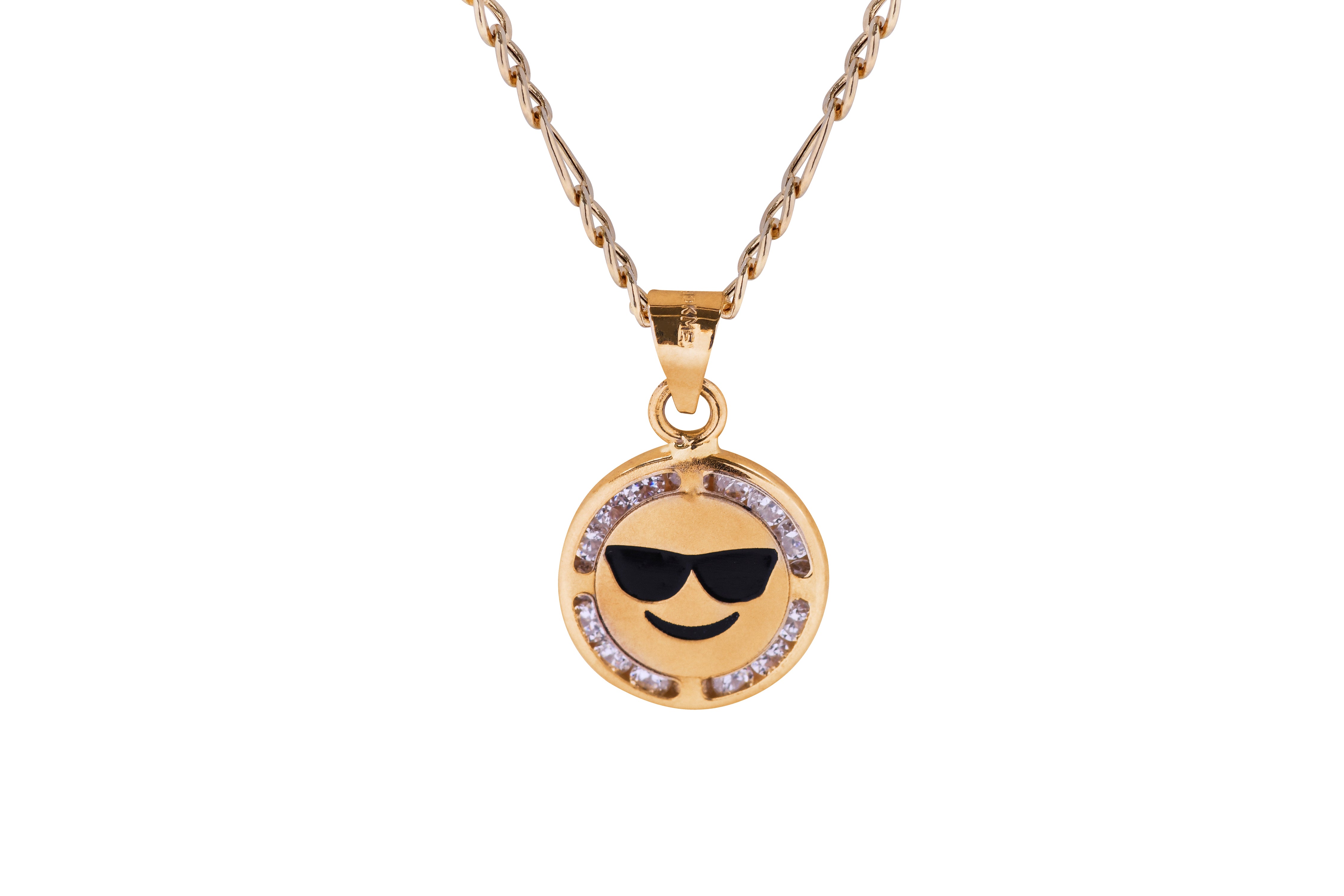 Cool Emoji Necklace 14k Gold