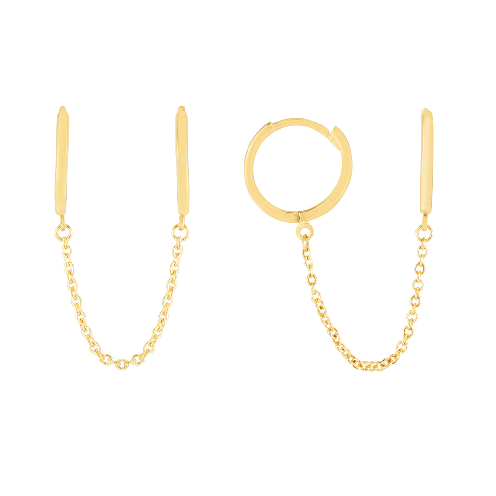 Buy CHESKY 14K Gold Plated Cubic Zirconia Handcuff Hoop Earrings Small  Double Piercing Earrings Dangle Chain Drop Huggie Hinged Hoop Earrings for  Girl Women Online at desertcartINDIA