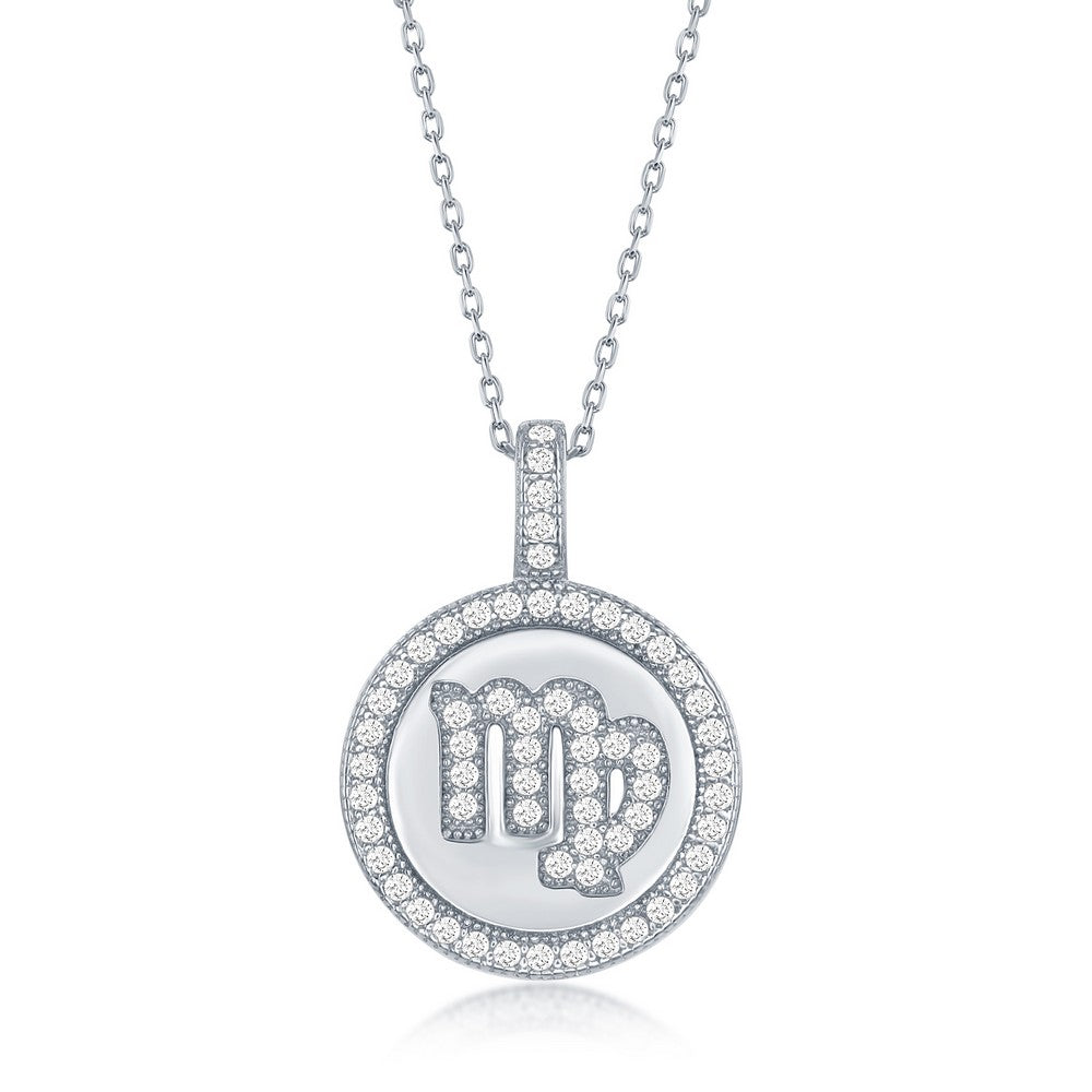 Sterling Silver "Virgo" Zodiac Pendant Necklace