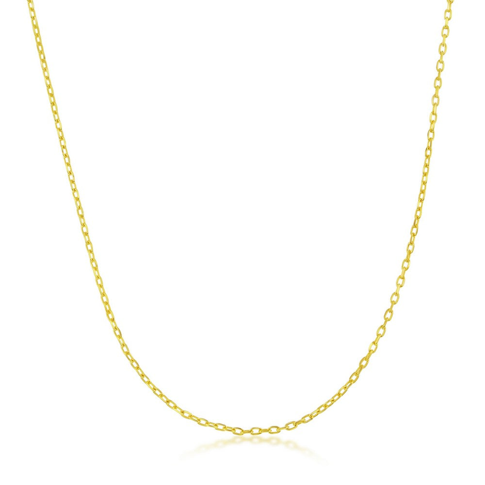 Thin Gold Chain - Cable Chain Necklace 1mm 14k Yellow Gold