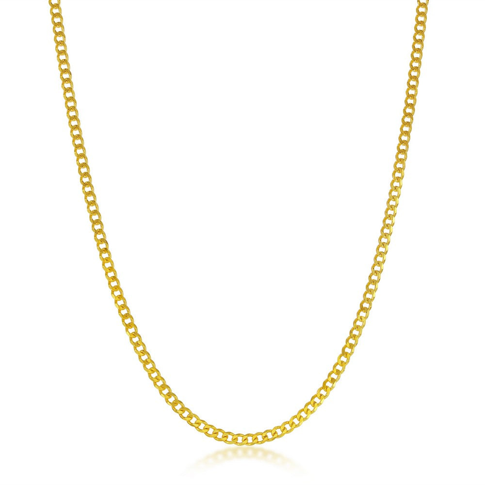 14k Yellow Gold Chain - Curb Cuban Link Necklace 2mm