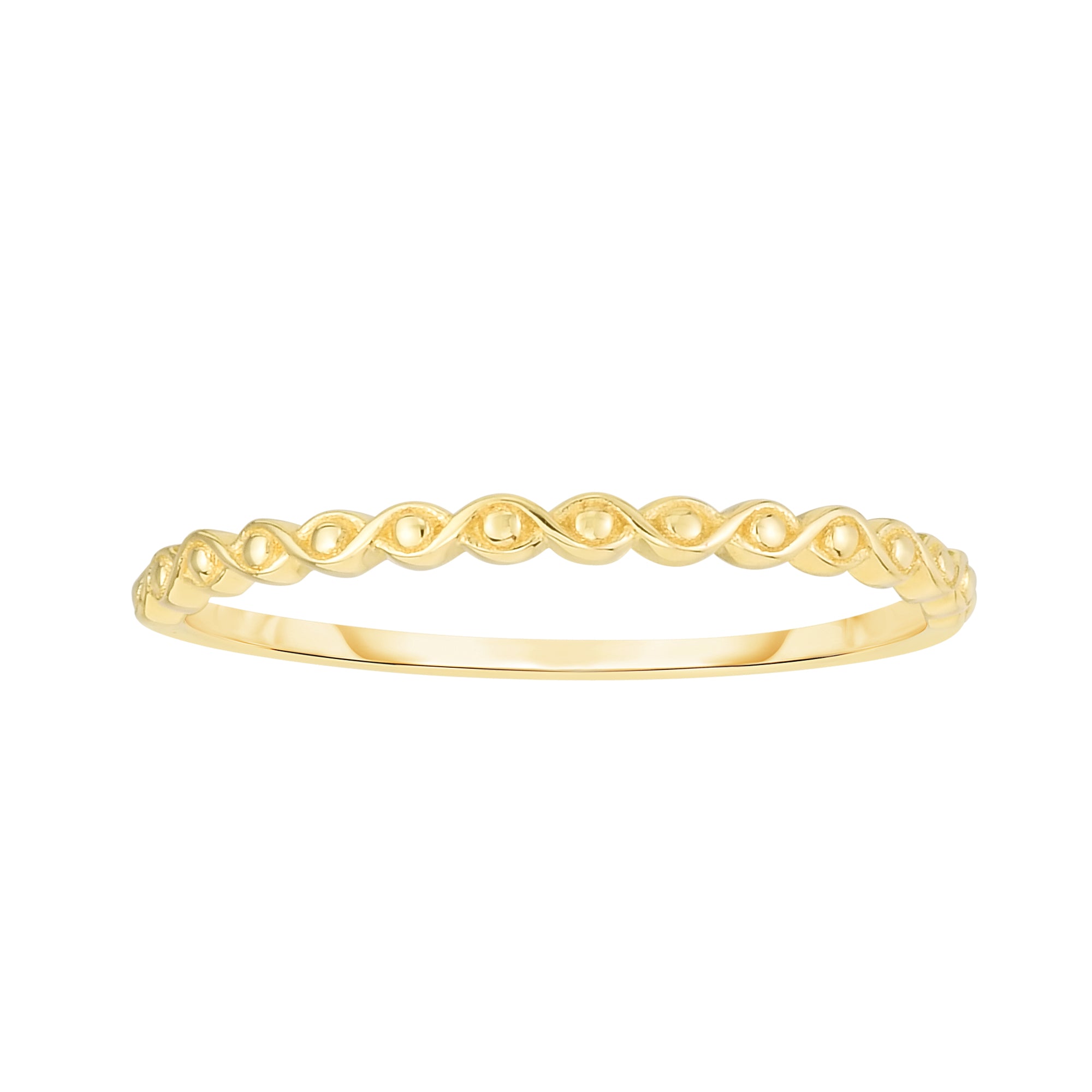 14K Gold Thin Infinity Bead Ring