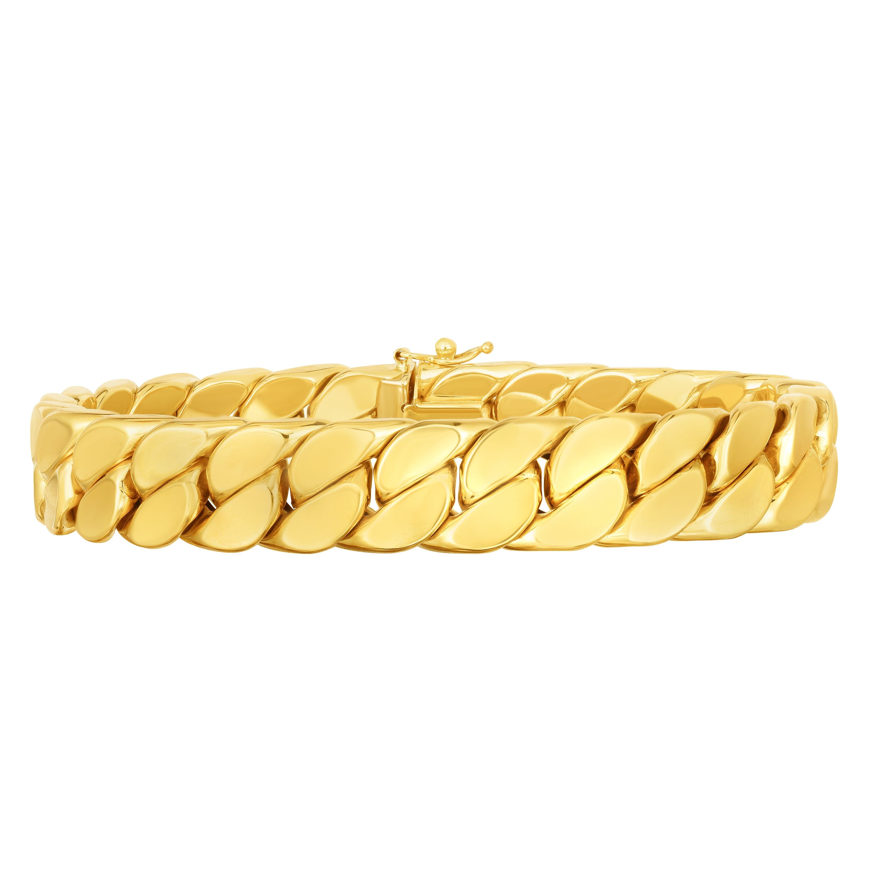 14k Gold Thick Miami Cuban Bracelet 13mm