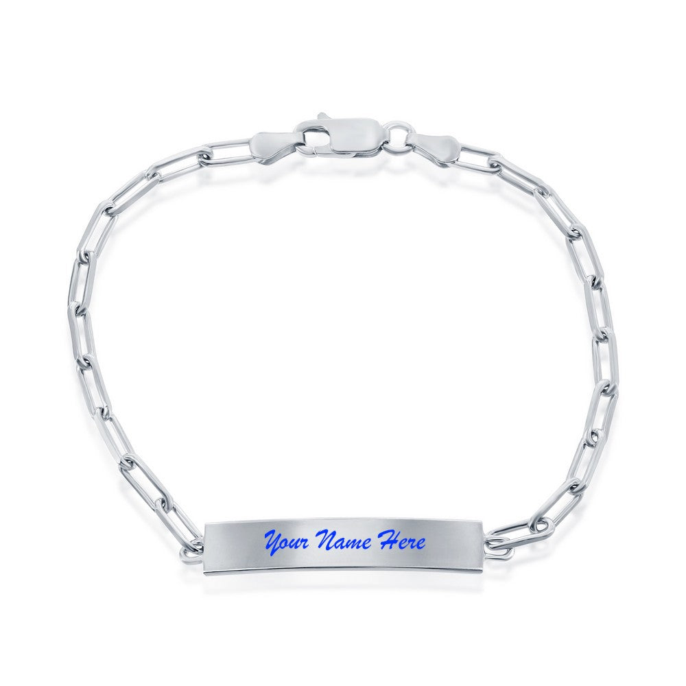 Sterling Silver ID Paperclip Name Bracelet