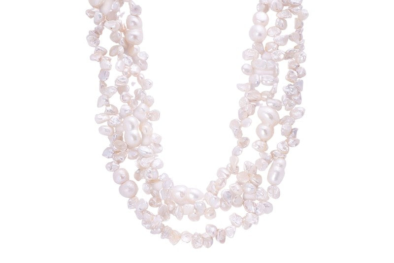 Keshi Freshwater Rice Shape Pearl Necklace