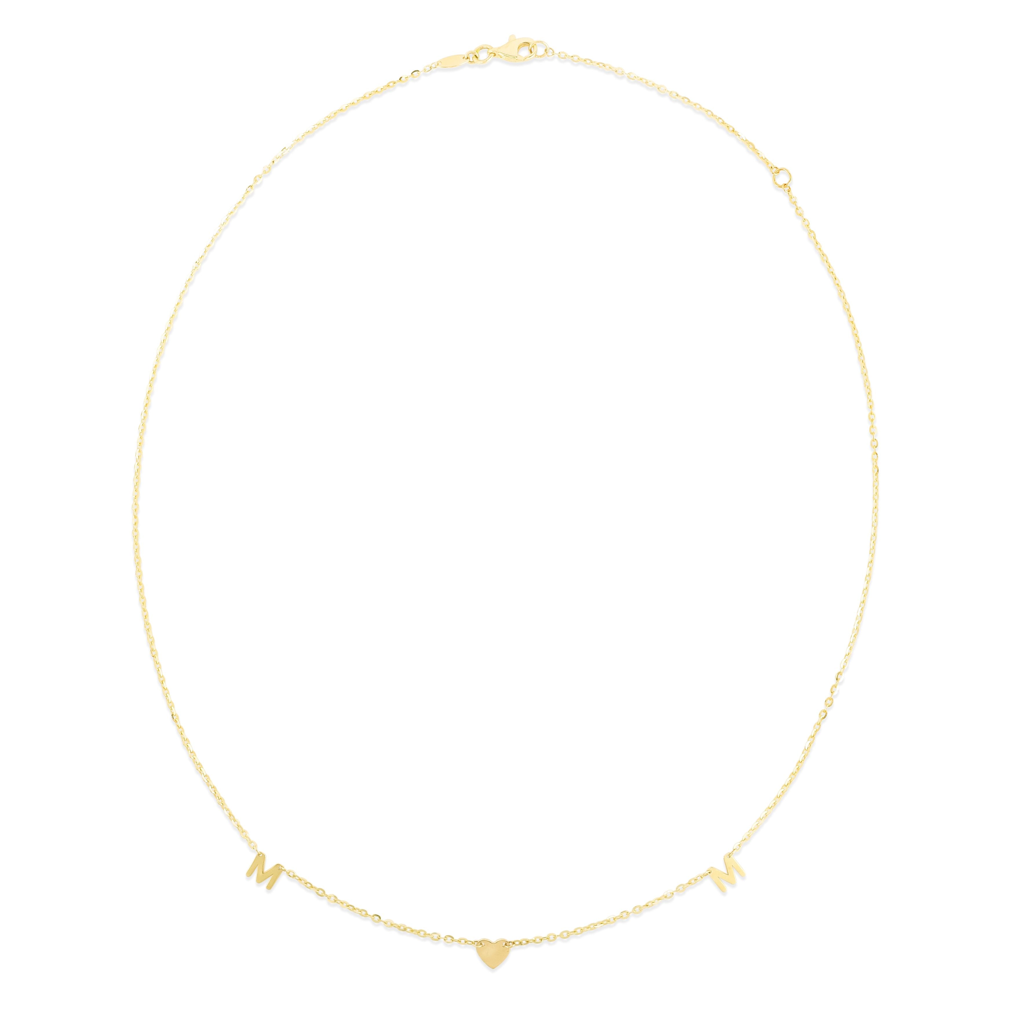 14K Gold MOM Heart Necklace