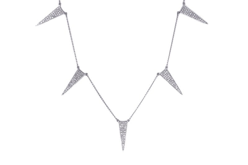 Spear Shape Diamond Pendant with Necklace in 18k White Gold