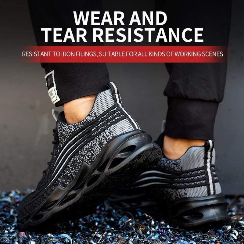 OUTDOORDE Lightweight Slip-Resistant Comfortable Steel Toe Work Shoes Sneakers - OUTDOORDE